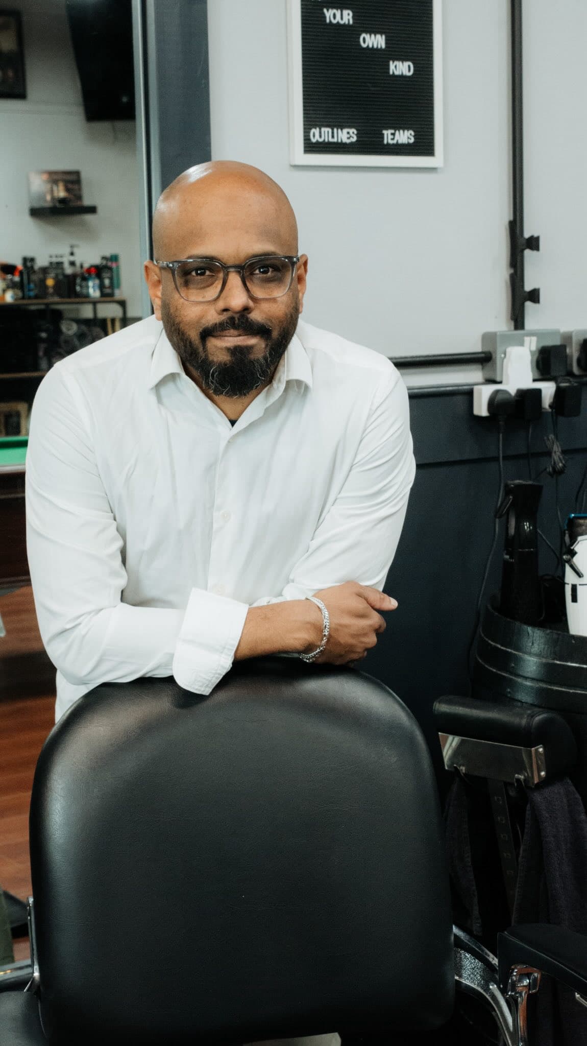 Professional barber at work